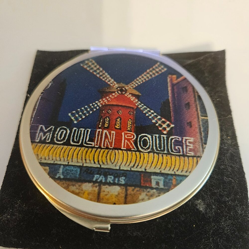 moulin rouge themed compact double sided mirror rare item
